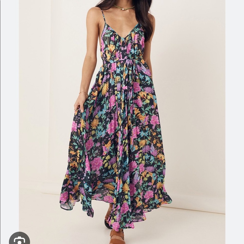 SPELL Butterfly Strappy Maxi Dress in Firefly